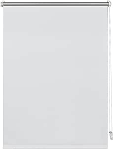 Deco Company Estor enrollable con respaldo térmico para sujeción, Máxima reflexión de la luz, Ahorro de energía, Opaco, Todas las piezas de montaje incluidas, Blanco, 40 x 150 cm (An x Al)