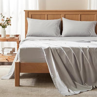 Comfort Spaces Coolmax feuchtigkeitsableitendes Bettlaken-Set, weich, lichtbeständig, alle elastischen, tiefen Taschen, passend für Matratzen bis zu 40,6 cm – kühlende Bettlaken für warmes Wetter für Nachtschwitzen, voll, grau, 4-teilig