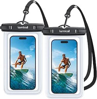 Lamicall Funda impermeable Teléfono, [Lote de 2] IPX8 Funda impermeable Smartphone, Corde Amovible et Réglable, Sac Impermeable para iPhone 17 16 15 14 13 12 11, Huawei, Samsung, Hasta 7”