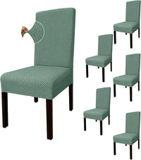 Granbest Fundas de silla universales de alta elasticidad, color verde matcha, extraíbles, para comedor, cocina, restaurante y hotel (juego de 6)