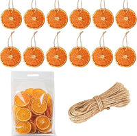 30 rodajas de naranja seca, con 30 cuerdas de cáñamo, suministros para hacer coronas de Navidad, decoración floral, manualidades, decoración de fiestas