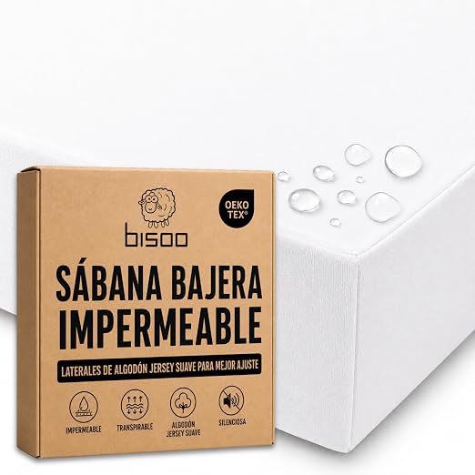 Bisoo Sabana Magica Bajera 30x75 Blanca para Moisés Capazo y Cochecito Bebé