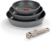 Monix One Click Pietra | Set 3 sartenes apilables, 20-24-26 cm