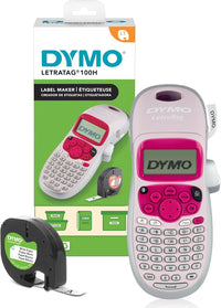 DYMO LetraTag LT-100H etiquetadora | Impresora de etiquetas portátil | Teclado ABC / Pantalla LCD de 13 caracteres | Perfecta para la oficina o para el hogar | Rosa
