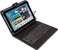 SILVERHT - Funda Universal con Teclado para Tablets de 9 a 11 Pulgadas. Teclado QWERTY en Español con Cable USB C. Incluye la Letra Ñ. Negro