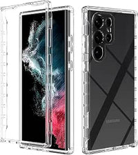PANXIYUE - Carcasa para Samsung Galaxy S23 Ultra, antigolpes, transparente, TPU flexible y PC rígido, 360°, Full Body Protection Funda para Samsung Galaxy S23 Ultra, transparente