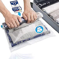 SilverRack Juego de Bolsas al Vacío para Ropa [12 Piezas] en 3 Tamaños (35x50 cm / 40x60 cm / 50x70 cm) – Bolsas de Compresión para Viajes, Almacenamiento y Mudanza – Bolsas de Vacio para Ropa