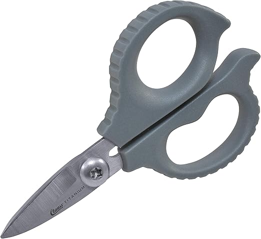 Clauss Tijeras de Kevlar de acero de alto carbono, con unión de titanio, de 14 cm, industrial, dentado, color gris
