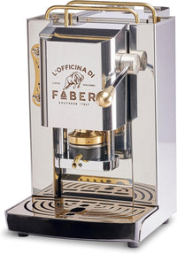 FABER COFFEE MACHINES | Modelo Pro Total Inox Deluxe | Cafetera monodosis ese 44 mm | Prensacialda de latón ajustable | electroválvula de serie (LATÓN)