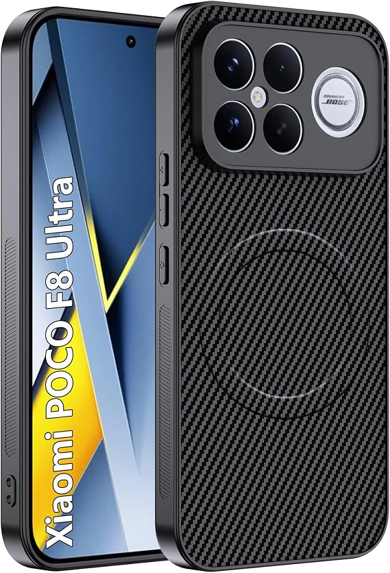 CAUHENYEE Funda para Xiaomi Poco F8 Ultra con Anillo Magnético Integrado, Agarre Antideslizante, Protección contra Golpes y Arañazos - Carcasa Magnética para Xiaomi Poco F8 Ultra - Negro