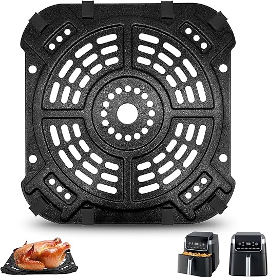 GXF Sartén para freidora de aire Ninja AF181 Air Fryer Pro XL 6 en 1 6.5 cuartos de galón, 8.5 x 8.0 pulgadas, accesorios para freidora de aire, bandeja para parrilla, placa crujiente, piezas de