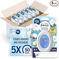 Febreze Ambientador de baño, eliminador de olores, algodón, 5 unidades