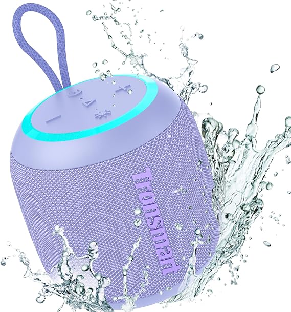 Tronsmart T7 Mini Altavoz Portátil Bluetooth 5.3 Potente, 15W Potencia, IPX7 Impermeable, 18H Duración, Conexión estéreo, Compatible SD/AUX, Ideal para Fiestas, Viajes y Exteriores, Gris