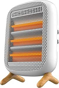 Cecotec Estufa Eléctrica Calefactor Infrarrojo ReadyWarm 1200 Infrared. 1200W, 3 Niveles Calor, Interruptores Laterales, Asa Transporte, Calor Uniforme, Sensor Antivuelco, Seguro, Compacto