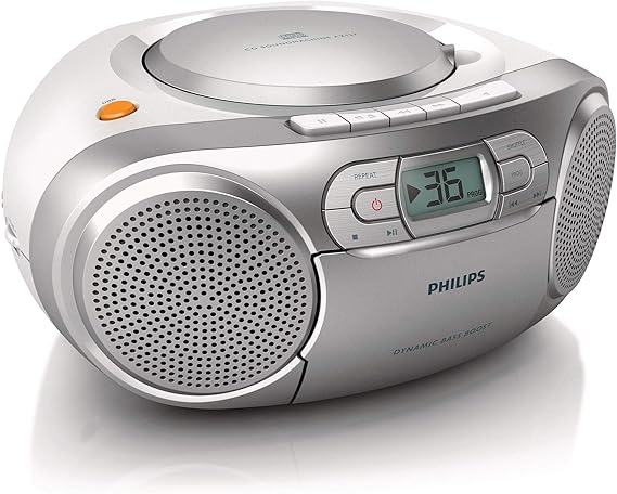 Philips Boombox AZ127/12 Reproductor de CD Casete Radio FM y Entrada de Audio Portátil