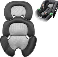 storchenbeck Cojín para bebé recién nacido con malla 3D para silla de coche y trona - Plantilla transpirable para apoyar al bebé (negro)