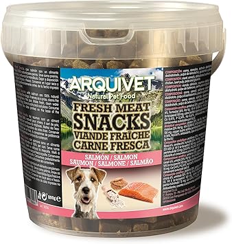 Arquivet Snacks de Carne Fresca de Salmón, 800g, para Perros Adultos