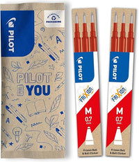 PILOT - Caja de 2 Set de 3 Recambios FriXion - Recambios para Bolígrafos Borrables - Compatible con FriXion Ball y FriXion Ball Clicker - Rojo - Punta Media (6 recambios)