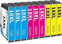 Hookink 18XL Cartuchos de Tinta Compatible para Epson 18 XL para Expression XP-215 XP-205 XP-225 XP-212 XP-305 XP-312 XP-315 XP-322 XP-325 XP-102 XP-202 (3 Cian 3 Magenta 3 Amarillo, Paquete de 9)