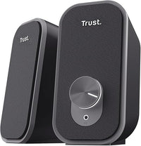 Trust Orada PC Lautsprecher USB 2.0, 12W (6W RMS), Kompaktes Lautsprecherset, Speaker Set mit Kopfhöreranschluss, AUX Klinke 3.5mm, PC Boxen Computer Laptop Mac, Schwarz