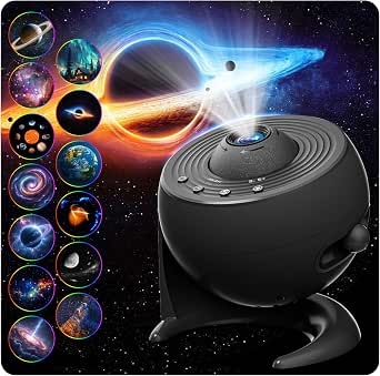 FlyEagle Proyector De Galaxias Y Estrellas Real, Proyector Estrellas 13 En 1, Luz Nocturna con Temporizador, con RotacióN De 360°, Luz Nocturna De Galaxias Adultos NiñOs, Negro