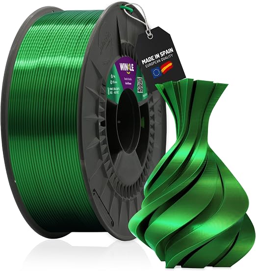 WINKLE Filamento PLA Silk (Seda) Verde Irlandés 1.75mm 1kg, Impresora 3D
