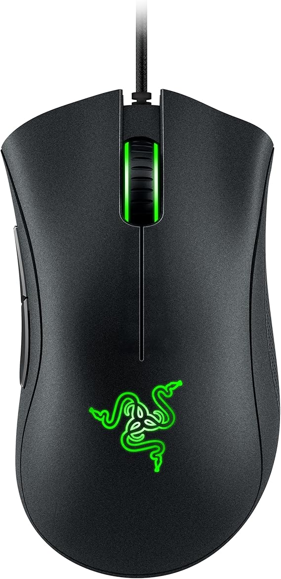 Razer DeathAdder Essential - Ratón Gaming con sensor óptico, 6400 DPI (5 botones programables, interruptores mecánicos, agarres laterales de goma), Negro