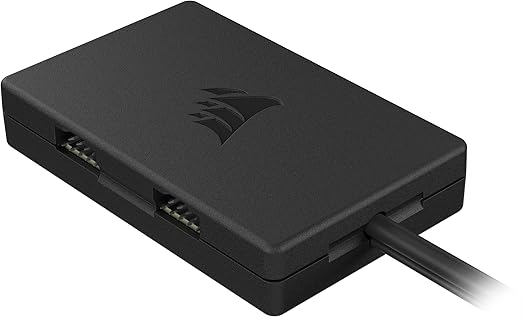 Corsair Concentrador Interno de 4 Puertos USB 2.0 de - 4 Puertos USB 2.0 de 9 Patillas - Fácil Instalación Magnética - Compatible con la mayoría de Placas Base Intel y AMD - Negro