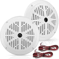 Pyle par de altavoces marinos de 6.5”, Sonido estereo, Exteriores, Resistentes al agua y a la intemperie, potencia de 120V