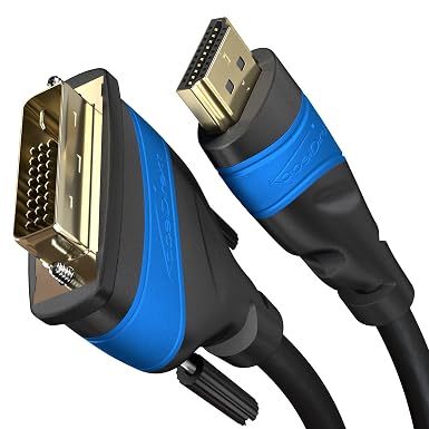 KabelDirekt – Cavo adattatore HDMI-DVI – 5 m bidirezionale, DVI-D 24+1/cavo HDMI High Speed, 1080p/Full HD, cavi video digitale, collegamento di dispositivi HDMI a monitor DVI o viceversa, nero