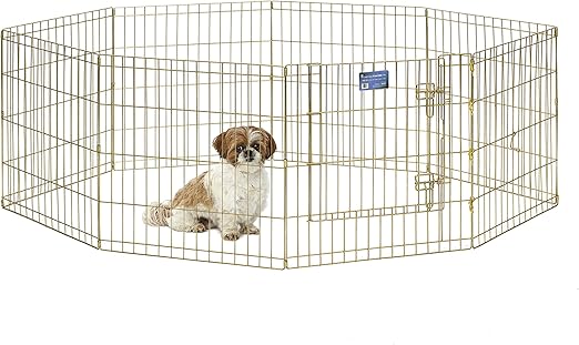 Parque metálico plegable para perros con puerta
