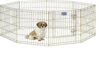 Parque metálico plegable para perros con puerta
