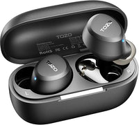 TOZO A1 Auriculares Inalámbricos Bluetooth 5.3, ORIGX Acústico, 32H Reproducción, 32 EQs, Ultraligero, USB Tipo C, IPX5, Sonido Estéreo, Larga Duración – para Deporte y Viajes,Negro