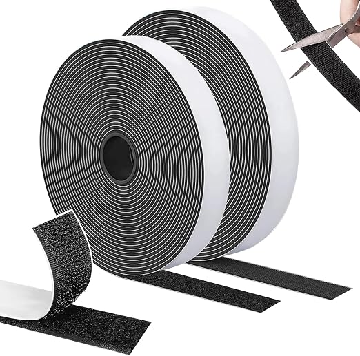 SURFOU Cinta de Doble Cara 10 m × 20 mm, Autoadhesiva Extra Fuerte, Negra
