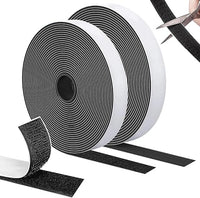SURFOU Autocollant Scratch Double Face 10m×20mm, Extra Stark, Adhésif, Noir, Bande à Crochet et Boucle, Idéal pour Cadre, Fenêtre, Moustiquaire et Bricolage