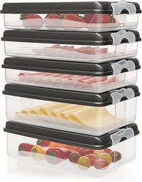Hausfelder caja de frigorífico fiambrera triple - apilable con tapa - caja de salchichas cajon fiambreras figorifico