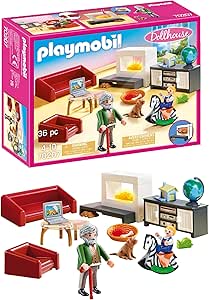 PLAYMOBIL Dollhouse 70207 Salón, con Efectos de Luz, A Partir de 4 Años