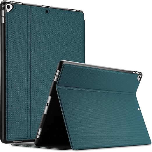 ProCase Funda Delgada para iPad Pro 12.9" 2017/2015, Carcasa Protectora Antideslizante Tipo Folio para Apple iPad Pro 12.9" 1ª Gen 2015 / 2ª Gen 2017 A1584 A1652 A1670 A1671 A1821 -Verde Azulado