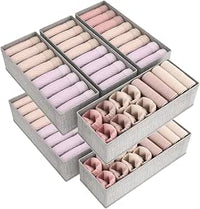 Lifewit Juego de 8 Organizador Cajones para Cómoda HEMNES, Separador Cajones Plegable, Cajas Organizadoras, Organizador Armario para Ropa, Ropa Interior, Ropa Infantil, Calcetines, Corbatas, Gris