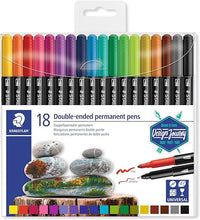 STAEDTLER Design Journey 3187 TB18, Rotuladores Permanentes de Doble Punta, Caja con 18 Marcadores de Colores Variados