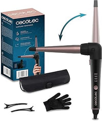 Cecotec Rizador de pelo cónico SurfCare TwistConic. Rizador de pelo cónico con codo de 90 grados para mayor comodidad, incluye guante térmico, estuche y 2 clips.