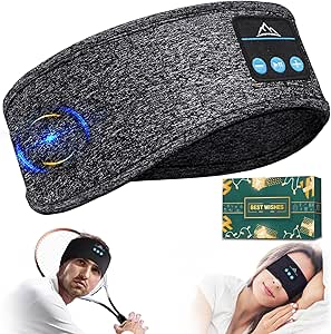 Auriculares para Dormir Regalos Originales para Hombre Mujer: Amigo Invisible Regalos Antifaz para Dormir Auriculares para Dormir con Ultrafinos HD Estéreo Altavoces, Orejeras Antiruido para Dormir