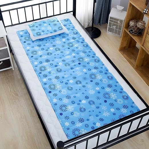 Alfombrilla de gel refrigerante con almohada, 170 x 70 cm