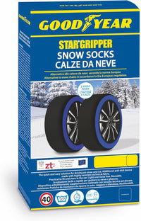 Goodyear Calcetines de nieve GoodYear Star Gripper homologados Italia EN 16662-1:2020 dos cadenas de nieve de tela para coche. Snow Sock Talla XL