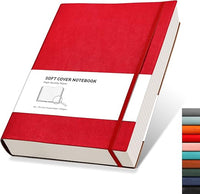 RETTACY Cuaderno B5 rayado - Agenda gruesa con 320 páginas numeradas, 1 bolsillo trasero y tapas blandas de para hombres y mujeres en la oficina o en la escuela, 19 x 25 cm