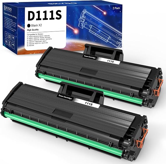 Skydo MLT-D111S Toner Compatible para Samsung MLT-D111S D111S D111L Cartuchos de tóner para Samsung Xpress M2070 M2026 M2022 M2020 M2026W M2022W M2020W SL-M2070 SL-M2070W SL-M2070F (2 Negro)