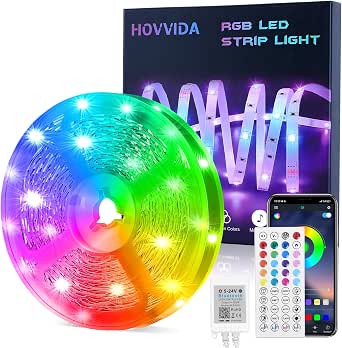HOVVIDA Tira LED 15m, RGB Luces LED 15m, 150 LED, LED 15m, 30 LED/Metro