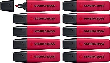 STABILO - Textmarker - BOSS ORIGINAL NatureCOLORS Wildflower - 10er Pack - burgunderrot