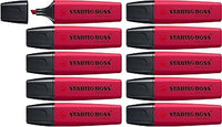 STABILO - Textmarker - BOSS ORIGINAL NatureCOLORS Wildflower - 10er Pack - burgunderrot