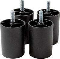 IPEA 4X Piedini in Plastica per Divani e Mobili – Altezza 60 mm – Set di 4 Piedi con Vite per Poltrone Armadi – Gambe – Colore Nero – Alti 6 cm
